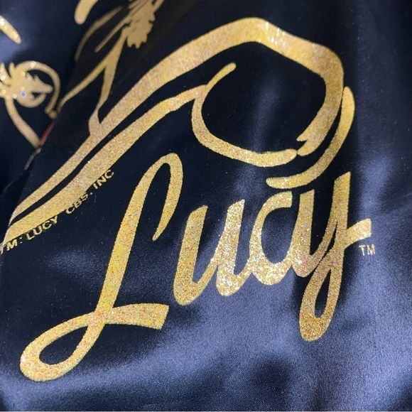 Vintage I Love Lucy Satin Bomber Jacket UCF 1991 TM: Lucy CBS Inc. Gold Graphic - Picture 4 of 16